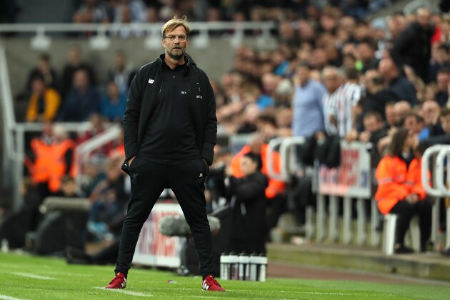 NEWCASTLE UPON TYNE, ENGLAND - OCTOBER 01:  Liverpool Head Coach / Manager Jurgen Klopp looks on during the Premier League match between Newcastle United and Liverpool at St. James' Park on October 1, 2017 in Newcastle upon Tyne, England.  (Photo by Matthew Ashton - AMA/Getty Images)