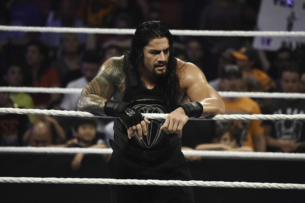 MIAMI, FL- SEPTEMBER 01: Roman Reigns looks on during the WWE Smackdown on September 1, 2015 at the American Airlines Arena in Miami, Florida. (Photo by Ron ElkmanSports Imagery/Getty Images) MIAMI, FL- SEPTEMBER 01: Roman Reigns looks on during the WWE Smackdown on September 1, 2015 at the American Airlines Arena in Miami, Florida. (Photo by Ron ElkmanSports Imagery/Getty Images)