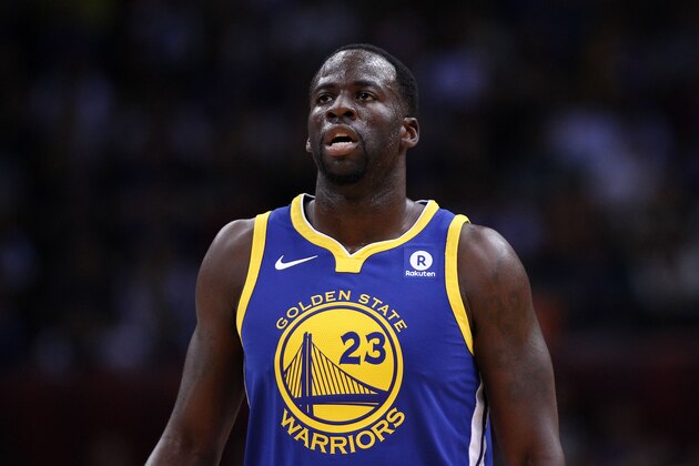 SHENZHEN, CHINA - OCTOBER 05:  Draymond Green #23 of the Golden State Warriors looks on during the game between the Minnesota Timberwolves and the Golden State Warriors as part of 2017 NBA Global Games China at Universidade Center on October 5, 2017 in Shenzhen, China.  (Photo by Zhong Zhi/Getty Images)