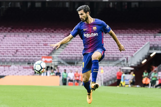BARCELONA, SPAIN - OCTOBER 01: Andre Filipe Tavares Gomes of FC Barcelona in action during the La Liga 2017-18 match between FC Barcelona and Las Palmas at Camp Nou on 01 October 2017 in Barcelona, Spain. (Photo by Power Sport Images/Getty Images)
