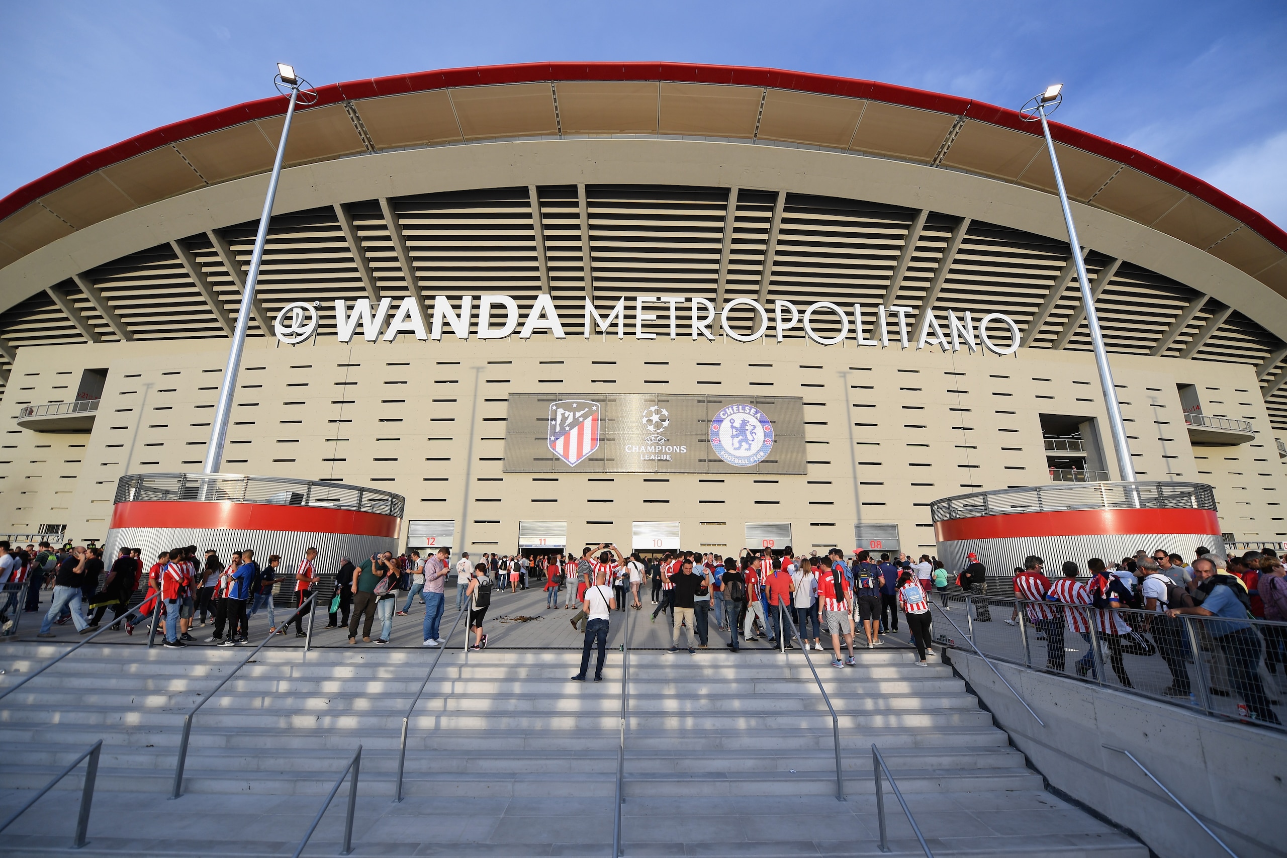 MADRID, SPAIN - SEPTEMBER 27: A general view outside the stadium prior to the UEFA Champions League group C match between Atletico Madrid and Chelsea FC at Estadio Wanda Metropolitano on September 27, 2017 in Madrid, Spain.  (Photo by David Ramos/Getty Images)