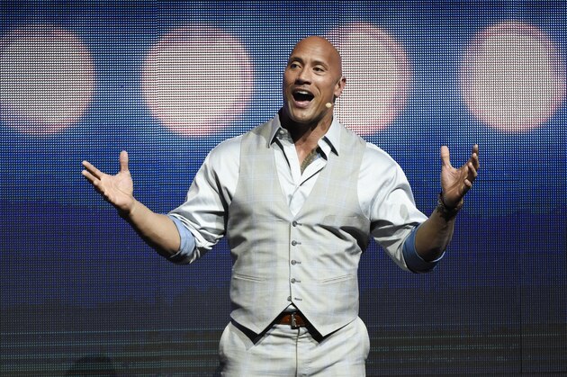 FILE - This March 28, 2017 file photo, Dwayne Johnson, a cast member in the upcoming film