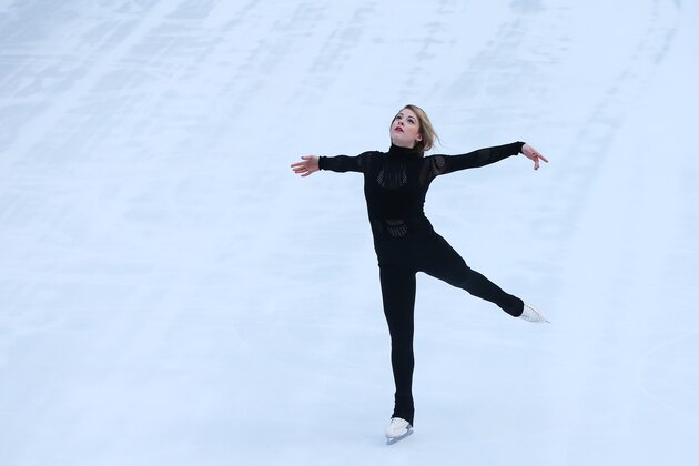 NEW YORK, NY - FEBRUARY 08:  2018 Olympic hopefull Gracie Gold skates during NBC's TODAY Show on February 8, 2017 in New York City. Team USA celebrates the one-year countdown to the Olympic Winter Games PyeongChang 2018.  (Photo by Mike Stobe/Getty Images for the USOC)