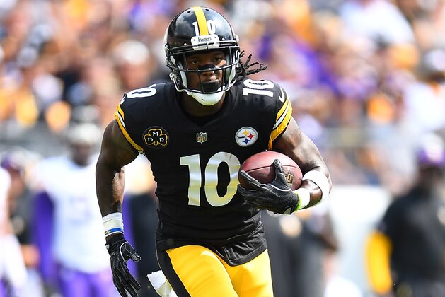 PITTSBURGH, PA - SEPTEMBER 17:  Martavis Bryant #10 of the Pittsburgh Steelers in action during the game against the Minnesota Vikings at Heinz Field on September 17, 2017 in Pittsburgh, Pennsylvania. (Photo by Joe Sargent/Getty Images)