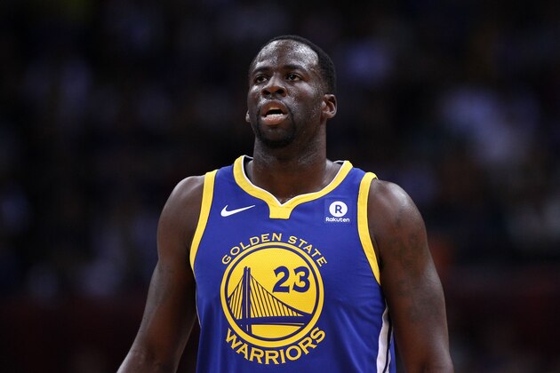 SHENZHEN, CHINA - OCTOBER 05:  Draymond Green #23 of the Golden State Warriors looks on during the game between the Minnesota Timberwolves and the Golden State Warriors as part of 2017 NBA Global Games China at Universidade Center on October 5, 2017 in Shenzhen, China.  (Photo by Zhong Zhi/Getty Images)