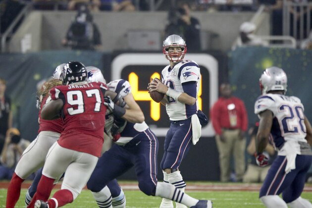 New England Patriots QB Tom Brady #12 in action against the Atlanta Falcons at Super Bowl 51 on Sunday, February 5, 2017 in Houston, TX. (AP Photo/Gregory Payan)