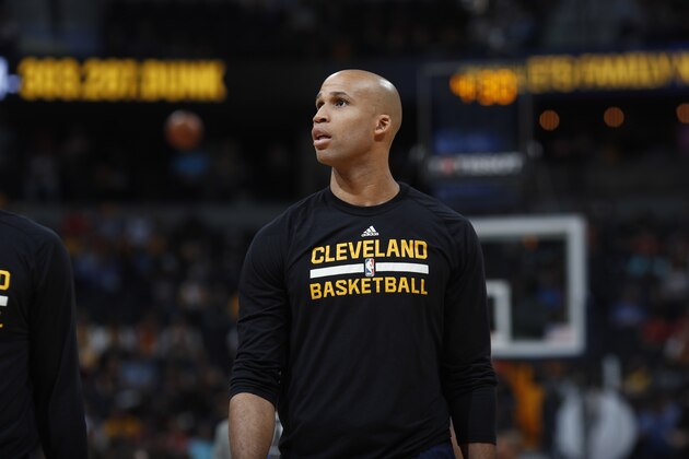 Cleveland Cavaliers forward Richard Jefferson (24) in the first half of an NBA basketball game Wednesday, March 22, 2017, in Denver. (AP Photo/David Zalubowski)
