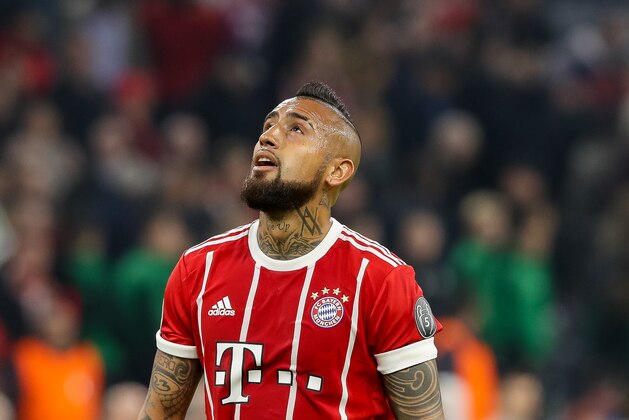 MUNICH, GERMANY - OCTOBER 18: Arturo Erasmo Vidal of Bayern Muenchen looks on during the UEFA Champions League group B match between Bayern Muenchen and Celtic FC at Allianz Arena on October 18, 2017 in Munich, Germany. (Photo by TF-Images/TF-Images via Getty Images)