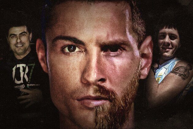 Portugese forward Cristiano Ronaldo (L) and his brother Hugo Aveiro visit the new location of the CR7 museum dedicated Ronaldo's professional career at Funchal, on the Portuguese island of Madeira on July 23, 2016.  / AFP / HELDER SANTOS        (Photo credit should read HELDER SANTOS/AFP/Getty Images)