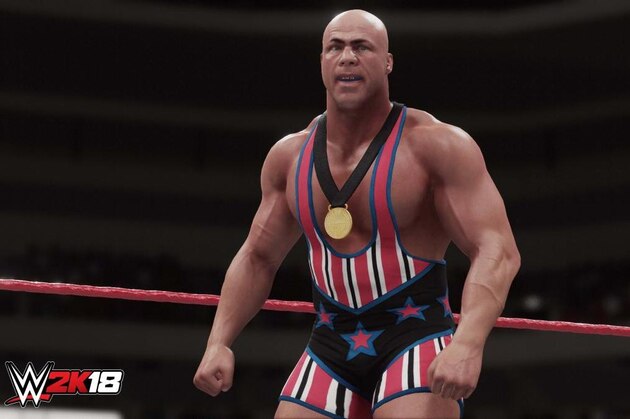 Kurt Angle is a playable character for the first time in years in WWE 2K18.