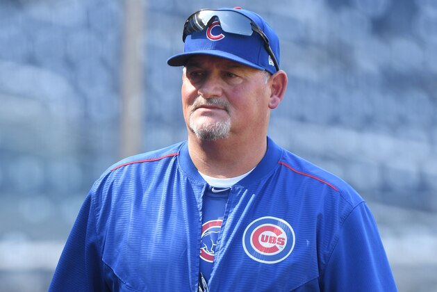 WASHINGTON, DC - JUNE 28:  Pitching coach Chris Bosio #25 of the Chicago Cubs looks on during batting practice beeper a baseball game against the Washington Nationals at Nationals Park on June 28'n, 2017 in Washington, DC.  The Nationals won 8-4.  (Photo by Mitchell Layton/Getty Images)