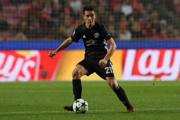 LISBON, PORTUGAL - OCTOBER 18: Manchester United midfielder Ander Herrera from Spain during SL Benfica v Manchester United - UEFA Champions League round three match at Estadio da Luz on October 18, 2017 in Lisbon, Portugal.  (Photo by Carlos Rodrigues/Getty Images)