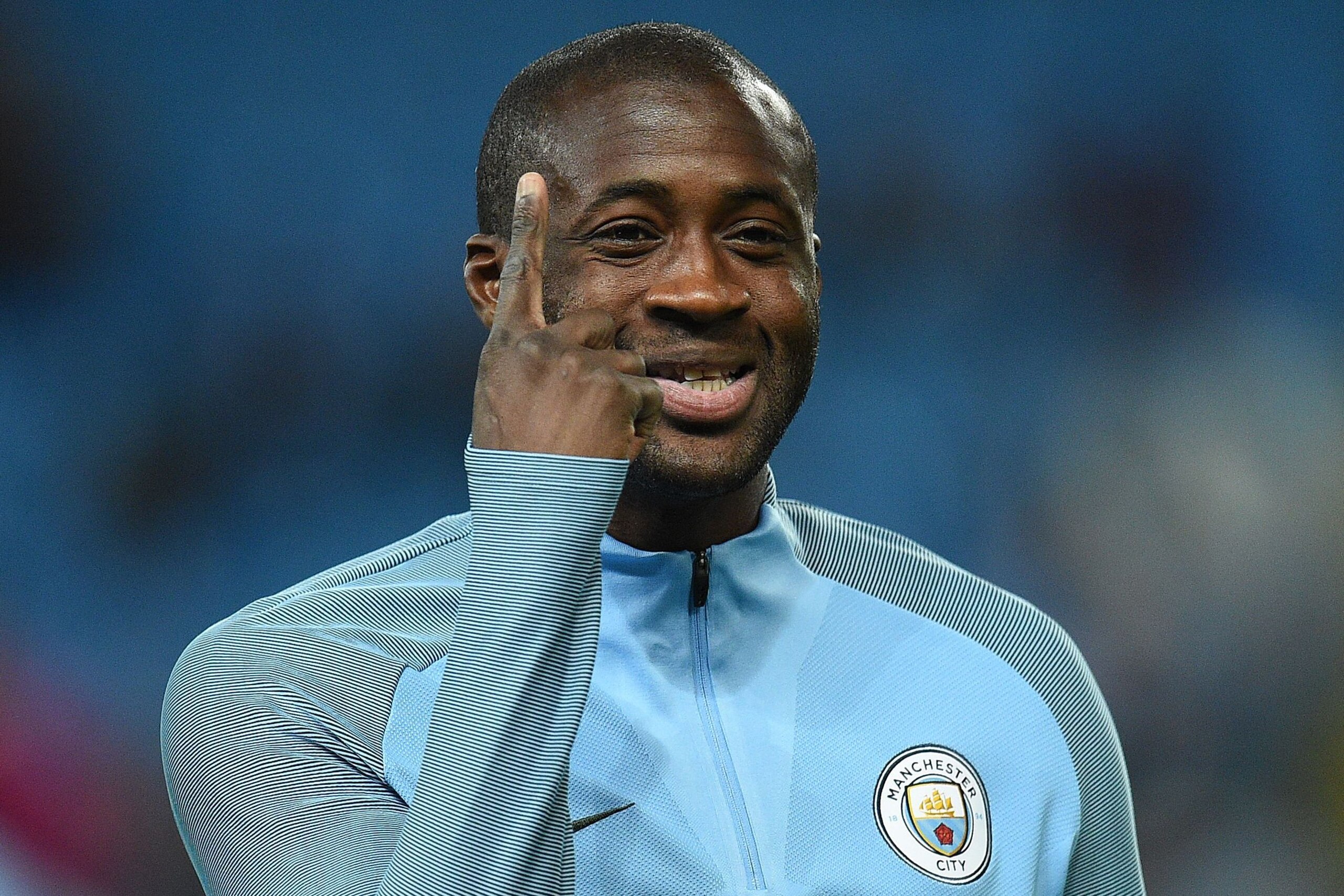 Manchester City's Ivorian midfielder Yaya Toure warms up ahead of  the UEFA Champions League Group F football match between Manchester City and Napoli at the Etihad Stadium in Manchester, north west England, on October 17, 2017. / AFP PHOTO / Oli SCARFF        (Photo credit should read OLI SCARFF/AFP/Getty Images)