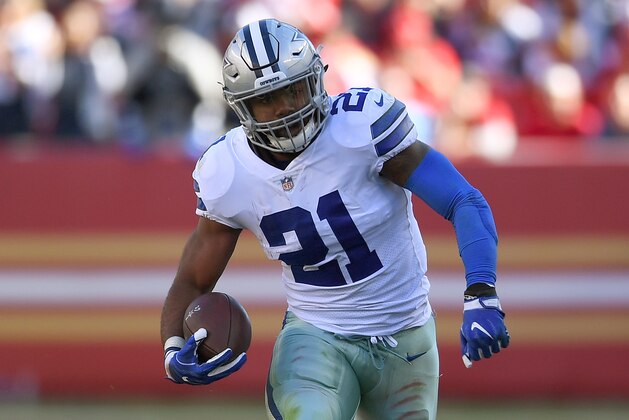 SANTA CLARA, CA - OCTOBER 22:  Ezekiel Elliott #21 of the Dallas Cowboys carries the ball against the San Francisco 49ers during an NFL football game at Levi's Stadium on October 22, 2017 in Santa Clara, California.  (Photo by Thearon W. Henderson/Getty Images)