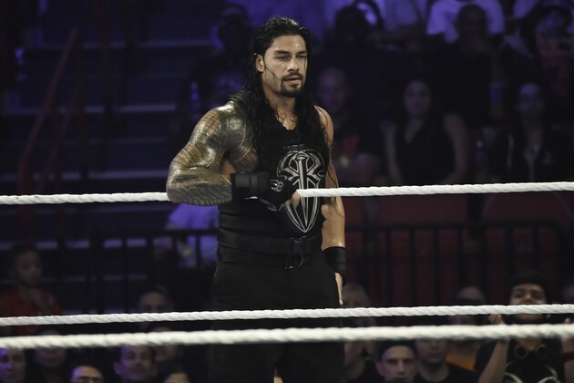 MIAMI, FL- SEPTEMBER 01: Roman Reigns looks on during the WWE Smackdown on September 1, 2015 at the American Airlines Arena in Miami, Florida.  (Photo by Ron ElkmanSports Imagery/Getty Images)