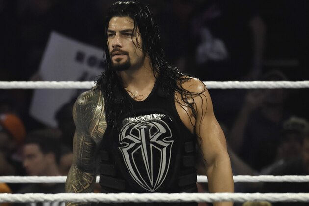 MIAMI, FL- SEPTEMBER 01: Roman Reigns looks on during the WWE Smackdown on September 1, 2015 at the American Airlines Arena in Miami, Florida.  (Photo by Ron ElkmanSports Imagery/Getty Images)