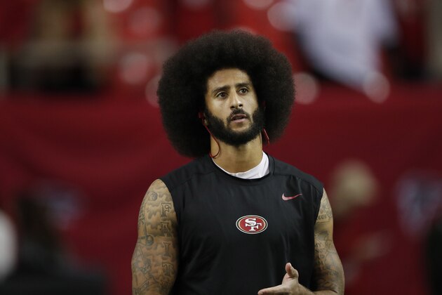 San Francisco 49ers quarterback Colin Kaepernick warms up before the first half of an NFL football game between the Atlanta Falcons and the San Francisco 49ers, Sunday, Dec. 18, 2016, in Atlanta. (AP Photo/John Bazemore)