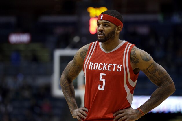 Houston Rockets' Josh Smith during the first half of an NBA basketball game against the Milwaukee Bucks Monday, Feb. 29, 2016, in Milwaukee. (AP Photo/Aaron Gash)