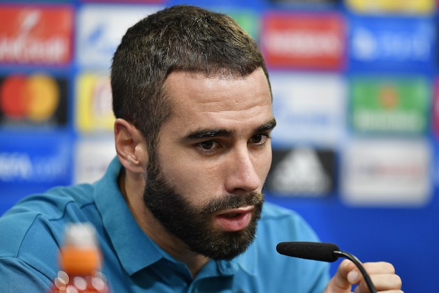 Real Madrid's Daniel Carvajal talks, during a press conference prior to the Champions League group H soccer match between Borussia Dortmund and Real Madrid in Dortmund, Germany, Monday, Sept. 25, 2017. (AP Photo/Martin Meissner)