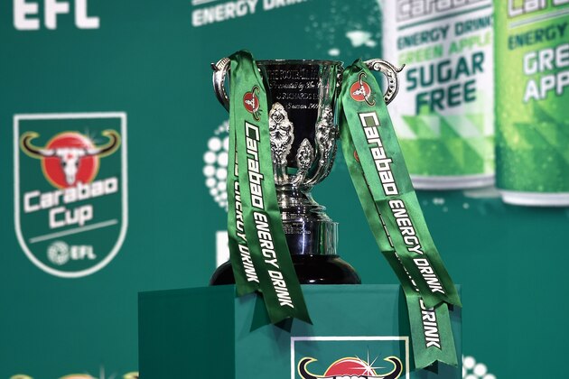 The EFL Carabao Cup is seen during the first draw for the upcoming season's EFL Cup football tournament at Tawandaeng brewery in Bangkok on June 16, 2017.  / AFP PHOTO / Lillian SUWANRUMPHA        (Photo credit should read LILLIAN SUWANRUMPHA/AFP/Getty Images)