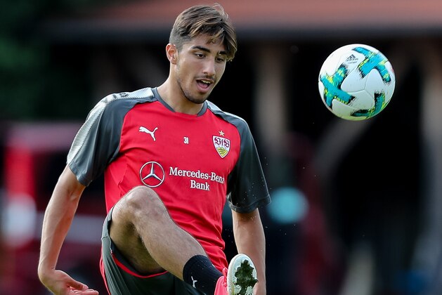 GRASSAU, GERMANY - JULY 10: Berkay Oezcan of VfB Stuttgart controls the ball during the Training Camp of VfB Stuttgart on July 10, 2017 in Grassau, Germany. (Photo by TF-Images/TF-Images via Getty Images)