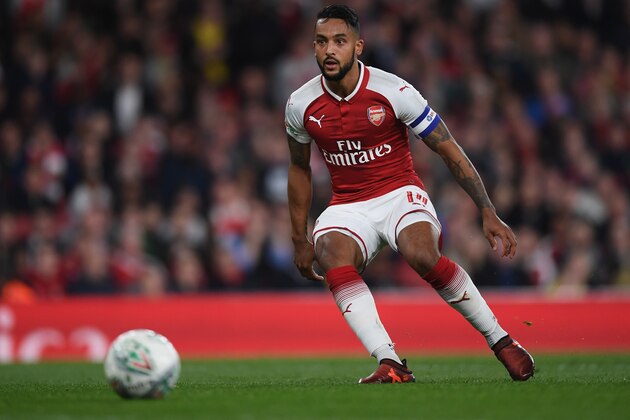 LONDON, ENGLAND - OCTOBER 24:  Theo Walcott of Arsenal during the Carabao Cup fourth round match between Arsenal and Norwich City at Emirates Stadium on October 24, 2017 in London, England.  (Photo by Shaun Botterill/Getty Images)