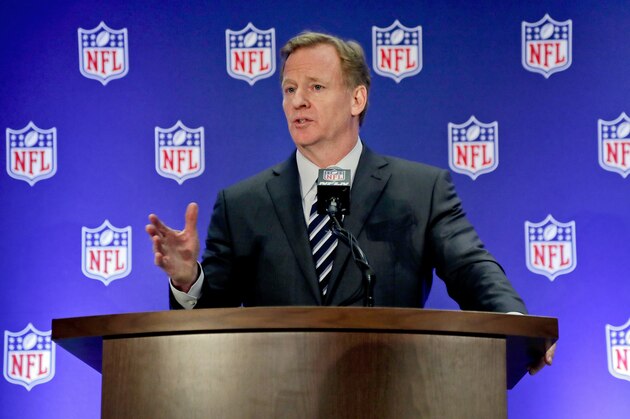 NFL commissioner Roger Goodell speaks during a news conference, Wednesday, Oct. 18, 2017, in New York. (AP Photo/Julie Jacobson)