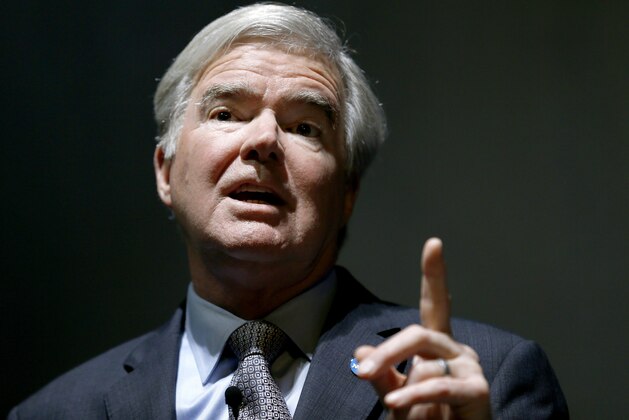 National College Athletics Association (NCAA) President Mark Emmert delivers a speech during an event of State of College Athletics in Tokyo, Wednesday, Aug. 30, 2017. Emmert was in Tokyo on Wednesday offering Japanese sports industry leaders advice on forming its own collegiate athletics association. (AP Photo/Shizuo Kambayashi) National College Athletics Association (NCAA) President Mark Emmert delivers a speech during an event of State of College Athletics in Tokyo, Wednesday, Aug. 30, 2017. Emmert was in Tokyo on Wednesday offering Japanese sports industry leaders advice on forming its own collegiate athletics association. (AP Photo/Shizuo Kambayashi)