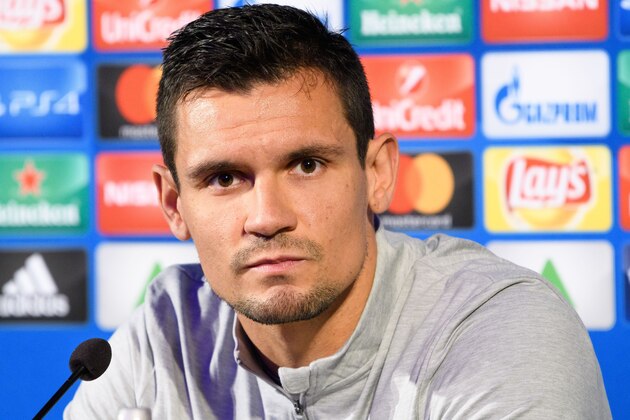 Liverpools Croatian defender Dejan Lovren gives a press conference on the eve of the UEFA Champions League Group E football match between NK Maribor and Liverpool in Maribor, on October 16, 2017. / AFP PHOTO / Jure Makovec        (Photo credit should read JURE MAKOVEC/AFP/Getty Images)