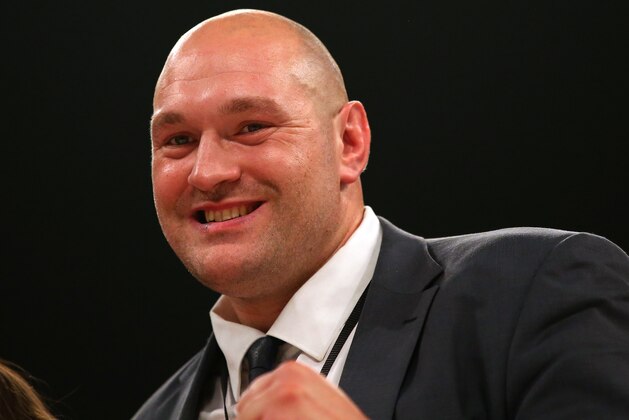 MANCHESTER, ENGLAND - SEPTEMBER 23:  Tyson Fury looks on from the ring after arriving ahead of the WBO World Heavyweight Title fight between Joseph Parker and Hughie Fury at Manchester Arena on September 23, 2017 in Manchester, England.  (Photo by Alex Livesey/Getty Images)