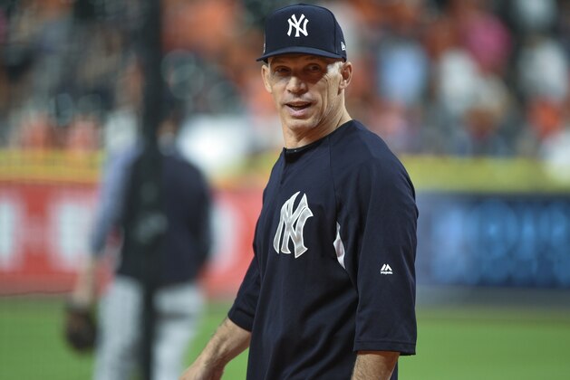 New York Yankees manager Joe Girardi watches batting practice before Game 6 of the American League Championship Series baseball game against the Houston Astros Friday, Oct. 20, 2017, in Houston. (AP Photo/Eric Christian Smith)