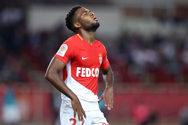 Monaco's French midfielder Thomas Lemar reacts during the French L1 football match Monaco vs Montpellier on september 29, 2017 at the 'Louis II' Stadium in Monaco. / AFP PHOTO / VALERY HACHE        (Photo credit should read VALERY HACHE/AFP/Getty Images)