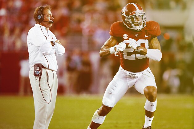 Alabama's Minkah Fitzpatrick warms up before an NCAA college football game against Texas A&M Saturday, Oct. 7, 2017, in College Station, Texas. (AP Photo/David J. Phillip)