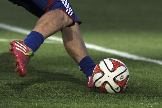 SANDY, UT - MAY 24: Generic action of a soccer ball being kicked during the game between FC Dallas and Real Salt Lake at Rio Tinto Stadium May 24, 2014 in Sandy, Utah. (Photo by Gene Sweeney Jr/Getty Images)