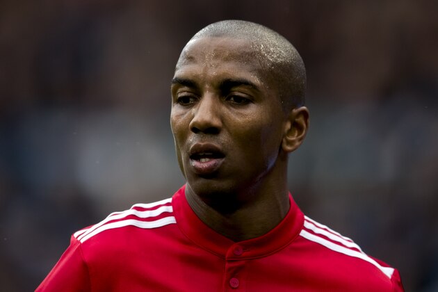 HUDDERSFIELD, ENGLAND - OCTOBER 21: Ashley Young of Manchester United looks on during the Premier League match between Huddersfield Town and Manchester United at John Smith's Stadium on October 21, 2017 in Huddersfield, England.  (Photo by Chris Brunskill Ltd/Getty Images)