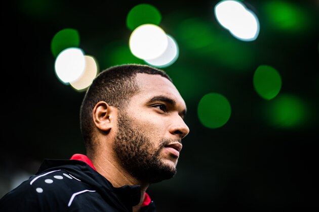 MOENCHENGLADBACH, GERMANY - OCTOBER 21: Jonathan Tah of Leverkusen arrives prior to the Bundesliga match between Borussia Moenchengladbach and Bayer 04 Leverkusen at Borussia-Park on October 21, 2017 in Moenchengladbach, Germany. (Photo by Lukas Schulze/Getty Images)