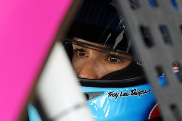 MARTINSVILLE, VA - OCTOBER 28:  Danica Patrick, driver of the #10 Warriors in Pink Ford, sits in her car during practice for the Monster Energy NASCAR Cup Series First Data 500 at Martinsville Speedway on October 28, 2017 in Martinsville, Virginia.  (Photo by Stacy Revere/Getty Images)