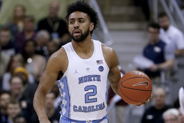 North Carolina's Joel Berry II (2) plays in an NCAA college basketball game against Pittsburgh, Saturday, Feb. 25, 2017, in Pittsburgh. (AP Photo/Keith Srakocic)