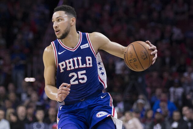 PHILADELPHIA, PA - NOVEMBER 1: Ben Simmons #25 of the Philadelphia 76ers dribbles the ball against the Atlanta Hawks at the Wells Fargo Center on November 1, 2017 in Philadelphia, Pennsylvania. NOTE TO USER: User expressly acknowledges and agrees that, by downloading and or using this photograph, User is consenting to the terms and conditions of the Getty Images License Agreement. (Photo by Mitchell Leff/Getty Images)