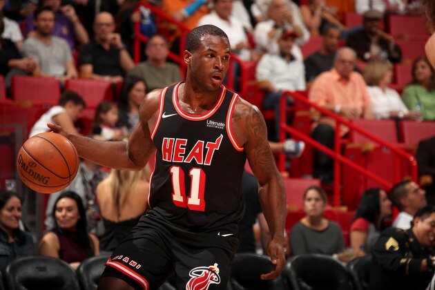 MIAMI, FL - NOVEMBER 1:  Dion Waiters #11 of the Miami Heat handles the ball against the Chicago Bulls on November 1, 2017 at American Airlines Arena in Miami, Florida. NOTE TO USER: User expressly acknowledges and agrees that, by downloading and or using this photograph, user is consenting to the terms and conditions of the Getty Images License Agreement. Mandatory Copyright Notice: Copyright 2017 NBAE (Photo by Issac Baldizon/NBAE via Getty Images)