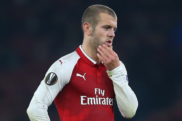 LONDON, ENGLAND - NOVEMBER 02: A thoughtful looking Jack Wilshere of Arsenal during the UEFA Europa League group H match between Arsenal FC and Crvena Zvezda at Emirates Stadium on November 2, 2017 in London, United Kingdom. (Photo by Catherine Ivill - AMA/Getty Images)