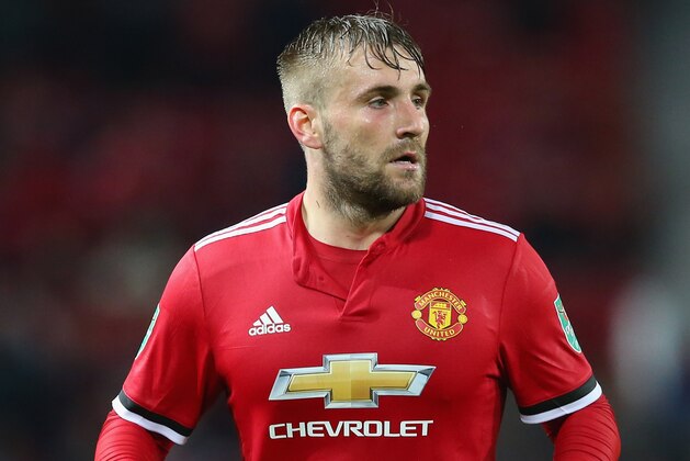 MANCHESTER, ENGLAND - SEPTEMBER 20:  Luke Shaw of Manchester United during the Carabao Cup Third Round match between Manchester United and Burton Albion at Old Trafford on September 20, 2017 in Manchester, England.  (Photo by Alex Livesey/Getty Images)