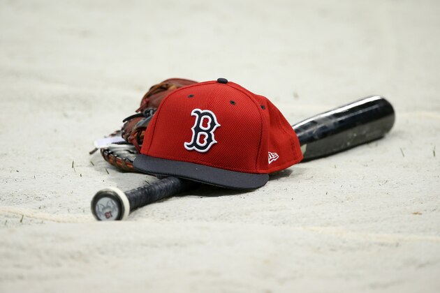MILWAUKEE, WI - MAY 10:  A detail view of a Boston Red Sox hat before the game against the Milwaukee Brewers at Miller Park on May 10, 2017 in Milwaukee, Wisconsin. (Photo by Dylan Buell/Getty Images) *** Local Caption ***