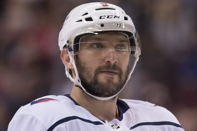 VANCOUVER, BC - OCTOBER 26: Alex Ovechkin #8 of the Washington Capitals during NHL action against the Vancouver Canucks on October, 26, 2017 at Rogers Arena in Vancouver, British Columbia, Canada.  (Photo by Rich Lam/Getty Images)