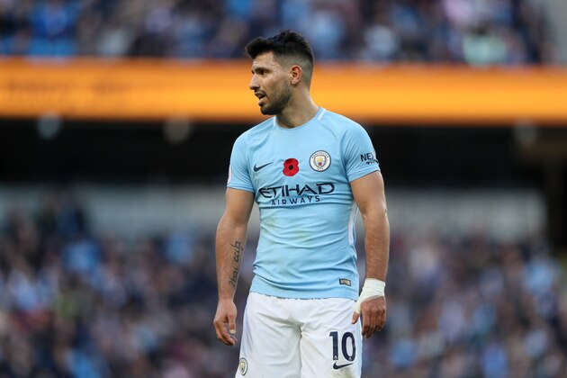MANCHESTER, ENGLAND - NOVEMBER 05: Sergio Aguero of Manchester City looks on during the Premier League match between Manchester City and Arsenal at Etihad Stadium on November 5, 2017 in Manchester, England. (Photo by Matthew Ashton - AMA/Getty Images) MANCHESTER, ENGLAND - NOVEMBER 05: Sergio Aguero of Manchester City looks on during the Premier League match between Manchester City and Arsenal at Etihad Stadium on November 5, 2017 in Manchester, England. (Photo by Matthew Ashton - AMA/Getty Images)