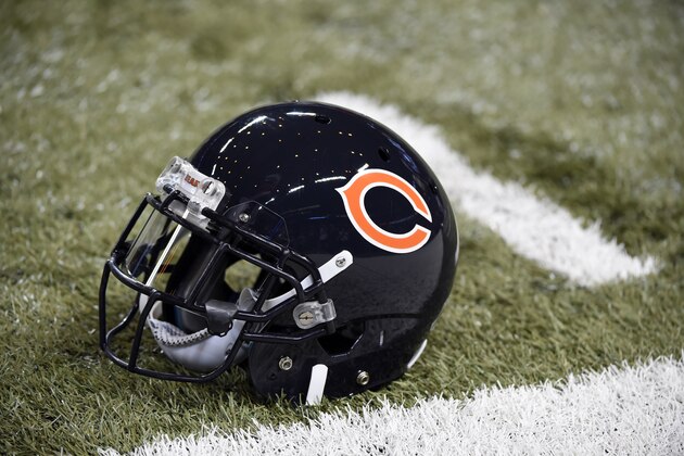 A Chicago Bears helmet is seen before the start of an NFL football game between the St. Louis Rams and the Chicago Bears Sunday, Nov. 15, 2015, in St. Louis. (AP Photo/L.G. Patterson)