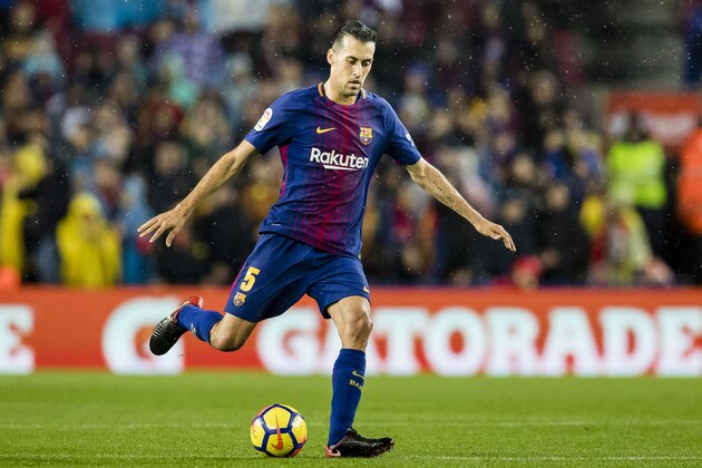 BARCELONA, SPAIN - NOVEMBER 04: Sergio Busquets Burgos of FC Barcelona in action during the La Liga 2017-18 match between FC Barcelona and Sevilla FC at Camp Nou on November 04 2017 in Barcelona, Spain. (Photo by Power Sport Images/Getty Images)