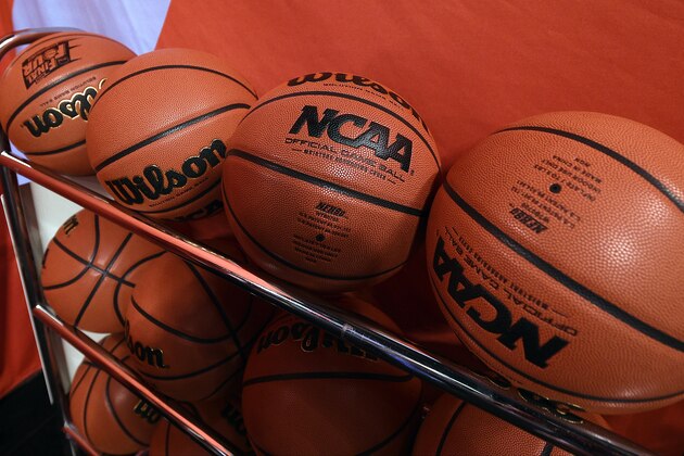 INDIANAPOLIS, IN - APRIL 03: Wilson NCAA basketballs are seen at Lucas Oil Stadium on April 3, 2015 in Indianapolis, Indiana. (Photo by Lance King/Getty Images)