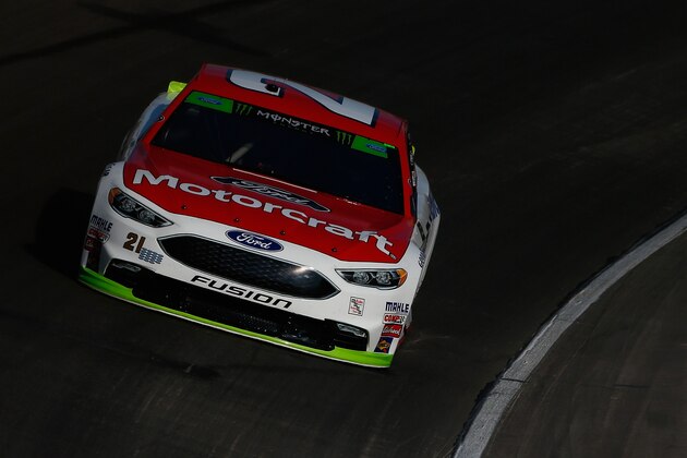 FORT WORTH, TX - NOVEMBER 04:  Ryan Blaney, driver of the #21 Motorcraft/Quick Lane Tire & Auto Center Ford, practices for the Monster Energy NASCAR Cup Series AAA Texas 500 at Texas Motor Speedway on November 4, 2017 in Fort Worth, Texas.  (Photo by Matt Sullivan/Getty Images for Texas Motor Speedway)