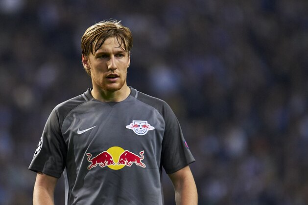 PORTO, PORTUGAL - NOVEMBER 01:  Emil Forsberg of RB Leipzig looks on during the UEFA Champions League group G match between FC Porto and RB Leipzig at Estadio do Dragao on November 1, 2017 in Porto, Portugal.  (Photo by fotopress/Getty Images)